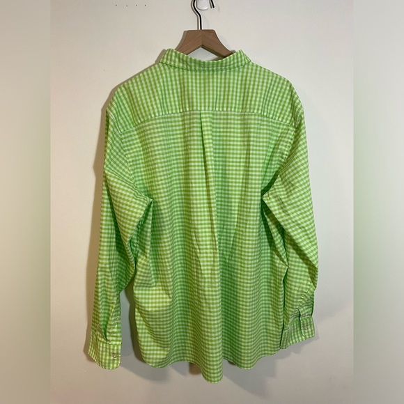 Vineyard Vines On-The-go Brrr° Gingham Button Down LS Shirt Lime Green Size XXL - Picture 4 of 11